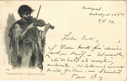 T2 1899 (Vorläufer) Cigányéletből. Rigler Részv. Társ. / Zigeuner Typen / Gypsy Violinist, Folklore. Litho - Unclassified