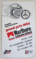 Vintage Autocollant Marlboro Grand Prix 1984 Fédération Française De Tennis Club Avignon - Other & Unclassified
