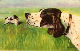 T2 1940 Pointer Francese E Italiano. Cani Da Caccia / French And English Pointers. Hunting Dogs Art Postcard. Cecami 558 - Sin Clasificación