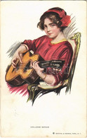 T2/T3 1915 "College Songs" Lady With Guitar Art Postcard. Reinthal & Newman Pubs. No. 129. (EK) - Zonder Classificatie