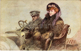 T2/T3 1919 Lady In Automobile. B.K.W:I. 477-5. Artist Signed (fl) - Sin Clasificación