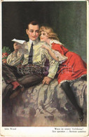 T2/T3 1922 Wann Ist Unsere Verlobung? / Romantic Couple, Lady Art Postcard S: John Wood (EK) - Non Classificati