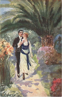 * T2 1920 Romantic Couple, Italian Lady Art Postcard. Serie 1027-2. - Sin Clasificación