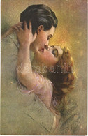 * T2 1921 Romantic Couple, Slightly Erotic Italian Lady Art Postcard. Serie 1028-6. - Sin Clasificación