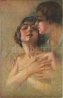 * T2 1921 Romantic Couple, Slightly Erotic Italian Lady Art Postcard. Serie 1028-1. - Sin Clasificación