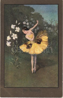 * T2 1919 The Butterfly. Lady Art Postcard. C.W. Faulkner & Co. Series 1219. - Sin Clasificación