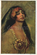 * T2 1920 Tanulmányfej / Studienkopf / Head Study. Hungarian Lady Art Postcard. Magyar Rotophot Társaság No. 71. S: Kiss - Sin Clasificación
