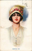 T2/T3 1913 Tempting Lips. Lady Art Postcard. The Carlton Publishing Co. Seres No. 675/1. S: Robinson (fl) - Sin Clasificación