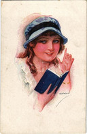 * T2/T3 Lady. Italian Art Postcard. ERKAL Nr. 308/4. S: Usabal (worn Corners) - Sin Clasificación