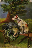 ** T2 Hunter's Dog With The Prey. Hunting Art Postcard. Nr. 487. Artist Signed - Unclassified