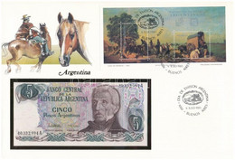 Argentína 1983-1984. 5P Felbélyegzett Borítékban, Bélyegzéssel T:I Argentina 1983-1984. 5 Pesos In Envelope With Stamp A - Unclassified