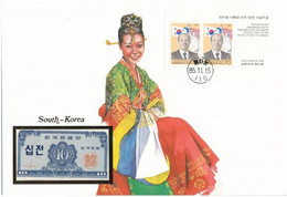 Dél-Korea 1962. 10J Felbélyegzett Borítékban, Bélyegzéssel T:I  South Korea 1962. 10 Jeon In Envelope With Stamp And Can - Unclassified