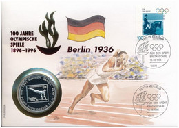 Uganda 1996. 1000Sh Cu-Ni "XXVI. Nyári Olimpiai Játékok Atlantában 1996 - Berlin 1936" érme, érmés Borítékban, Német Nye - Unclassified