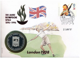 Uganda 2002. 1000Sh Cu-Ni "XXVI. Nyári Olimpiai Játékok Atlantában 1996 - London, Anglia 1908" Részben érmés Borítékban, - Unclassified