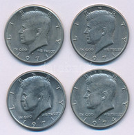 Amerikai Egyesült Államok 1971-1974D 1/2$ Cu-Ni "Kennedy" (4x, 3klf) T:1-,2 USA 1971-1974D 1/2 Dollar Cu-Ni "Kennedy" (4 - Zonder Classificatie