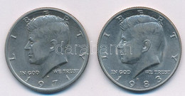 Amerikai Egyesült Államok 1971D 1/2$ Cu-Ni "Kennedy" + 1983D 1/2$ Cu-Ni "Kennedy" T:1-,2 USA 1971D 1/2 Dollar Cu-Ni "Ken - Zonder Classificatie