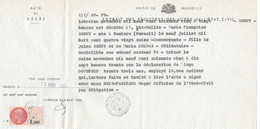 1965 MARSEILLE - MME SEGUY NEE A BEZIERS EN 1896 - EXTRAIT ACTE DE DECES - Documents Historiques