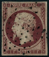 Oblit. N°18 1F Carmin, Obl étoile Petites Marges - TB - 1853-1860 Napoleon III