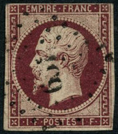 Oblit. N°18a 1F Carmin Foncé, Beau 2ème Choix - TB - 1853-1860 Napoleon III