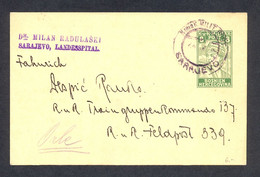 BOSNIA AND HERZEGOVINA - Stationery Sent From Sarajevo To Feldpost 339. Sender Dr. Milan Radulaški. - Bosnie-Herzegovine