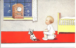 ILLUSTRATEUR - WILLS JOHN - Enfant Assis Sur Un Pot De Chambre Avec Chien - Wills, John