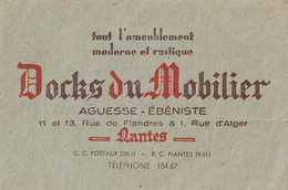 "DOCKS DU MOBILIER" - AGUESSE - EBENISTE.  NANTES - Cartes De Visite