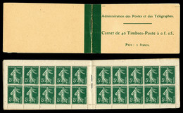 ** N°137-C4, Carnet De 40 Timbres à 0f 05 Prix: 2 F, Couverture Carton, 2 Points D'adherences. TB  Qualité: ** - Sonstige & Ohne Zuordnung