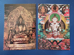 2 PCs Lot - Mongolia. Ulan Bator. BUDDHISM - Buddha SAKAYAMUNI - Mongolei
