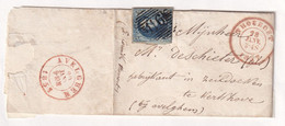 DDY 532 -- Collection THOUROUT - TP Médaillon 20 C S/lettre LSC - 17 Barres 116 THOUROUT 1857 Vers KERKHOVE Via AVELGHEM - 1849-1865 Medaillons (Varia)