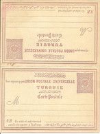 Turkey; Ottoman "Reply-Paid" Postal Stationery - Storia Postale