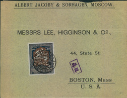 1915, Single Franking On Letter With Russian Censor From MOSCOW To Boston, USA - Covers & Documents