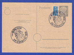 Bund Heuss Ganzsache 8 Pfg. Mit Sonder-O MÜNCHEN Oktoberfest 1954 - Other & Unclassified