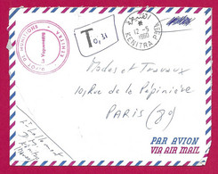 Enveloppe Datée De 1960 - Maroc - Kénitra - Timbre Humide "Dépôt De Munitions - Le Vaguemestre" - Autres & Non Classés