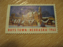 1963 City Architecture Nebraska Boys Town Poster Stamp Vignette USA Label - Non Classificati