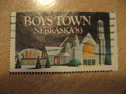 1983 Church Architecture Nebraska Boys Town Poster Stamp Vignette USA Label - Non Classés