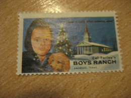 Dog Dogs Tree Amarillo Texas Cal Farley's Boys Ranch Poster Stamp Vignette USA Label - Unclassified