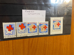 Lot De 5 Vignettes - Cotisation /croix Rouge - Croix Rouge