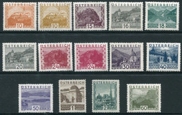 AUSTRIA 1929-30 Landscape Definitive Set MNH / **.  Michel 498-511 - Nuovi