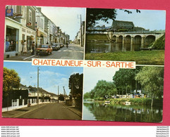 CP (Réf : X344) CHATEAUNEUF-SUR-SARTHE (49 MAINE ET LOIRE) MULTI VUES (vieilles Voitures ,ami 6) - Chateauneuf Sur Sarthe