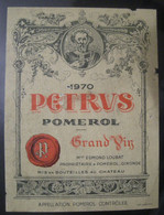 PETRUS, POMEROL 1970 - Bordeaux