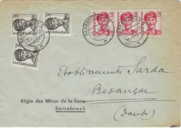 1949 / Enveloppe Cachet Saarbrücken 2 / Saarpost / Exp Régie Des Mines De La Sarre à Saarbruck / Sarre - Andere & Zonder Classificatie