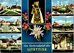 6178 - Deutschland - Altötting , Wallfahrtsort , Mehrbildkarte Mit Getrockneter Edelweis Blume  - Nicht Gelaufen - Altoetting