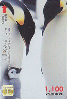 Carte JAPON - ANIMAL - OISEAU - MANCHOT EMPEREUR & Poussin - PENGUIN BIRD JAPAN Prrepaid Bus Card / V 2 -  BE 5421 - Pinguine
