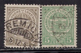 LUXEMBOURG Scott # 76, 78 Used - Coat Of Arms - 1907-24 Ecusson