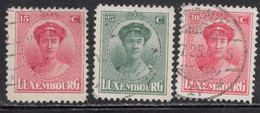 LUXEMBOURG Scott # 125, 141-2 Used - Grand Duchess Charlotte - 1921-27 Charlotte Voorzijde