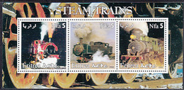 Eritrea 2002 MNH Sheet Of 3 5n Steam Trains Cinderella - Erythrée