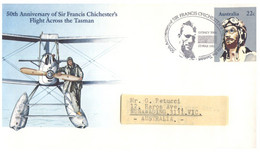 (II [ii] 14) Australia - 1981 - Aviation (2 Covers With Special Postmarks)  Chichester's Tasman Flight 50th Ani. - Premiers Vols