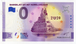 2020-1 BILLET TOURISTIQUE PAYS-BAS 0 EURO SOUVENIR N°PEBC000545 BANKBILJET UIT HET HUWELIJKSJAAR Année Du Mariage - Pruebas Privadas