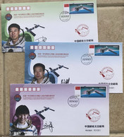 China Space 2012 Shenzhou-9 Manned Spaceship First Docking With Tiangong-1 Covers X3, Women Astronaut - Asie