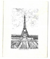 LA TOUR EIFFEL, CARTE DE VOEUX POUR LA NOUVELLE ANNEE 1962 ( DEPLIANTE ) DESSIN SIGNEE MO ( BAS DROIT ) VOIR LES SCANS - Monuments